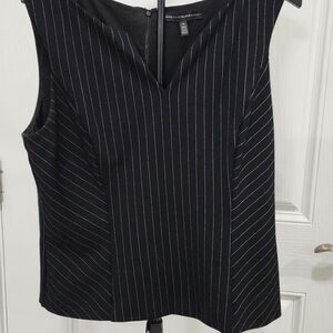 White House Black Market Black and White Pinstripe Blouse